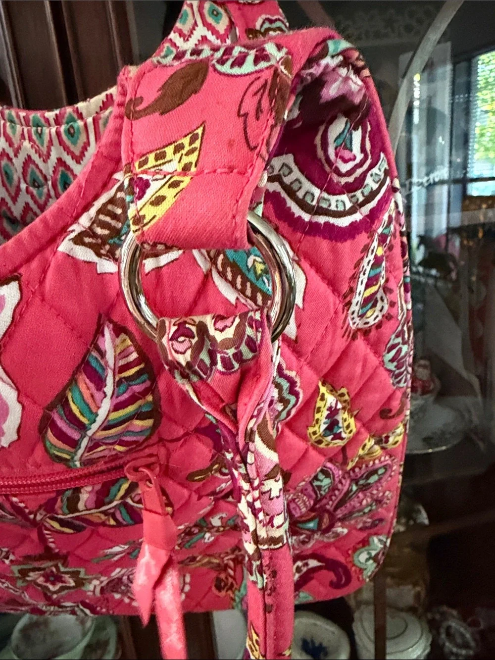 Vera Bradley Hot Pink Quilted Paisley Shoulder Bag